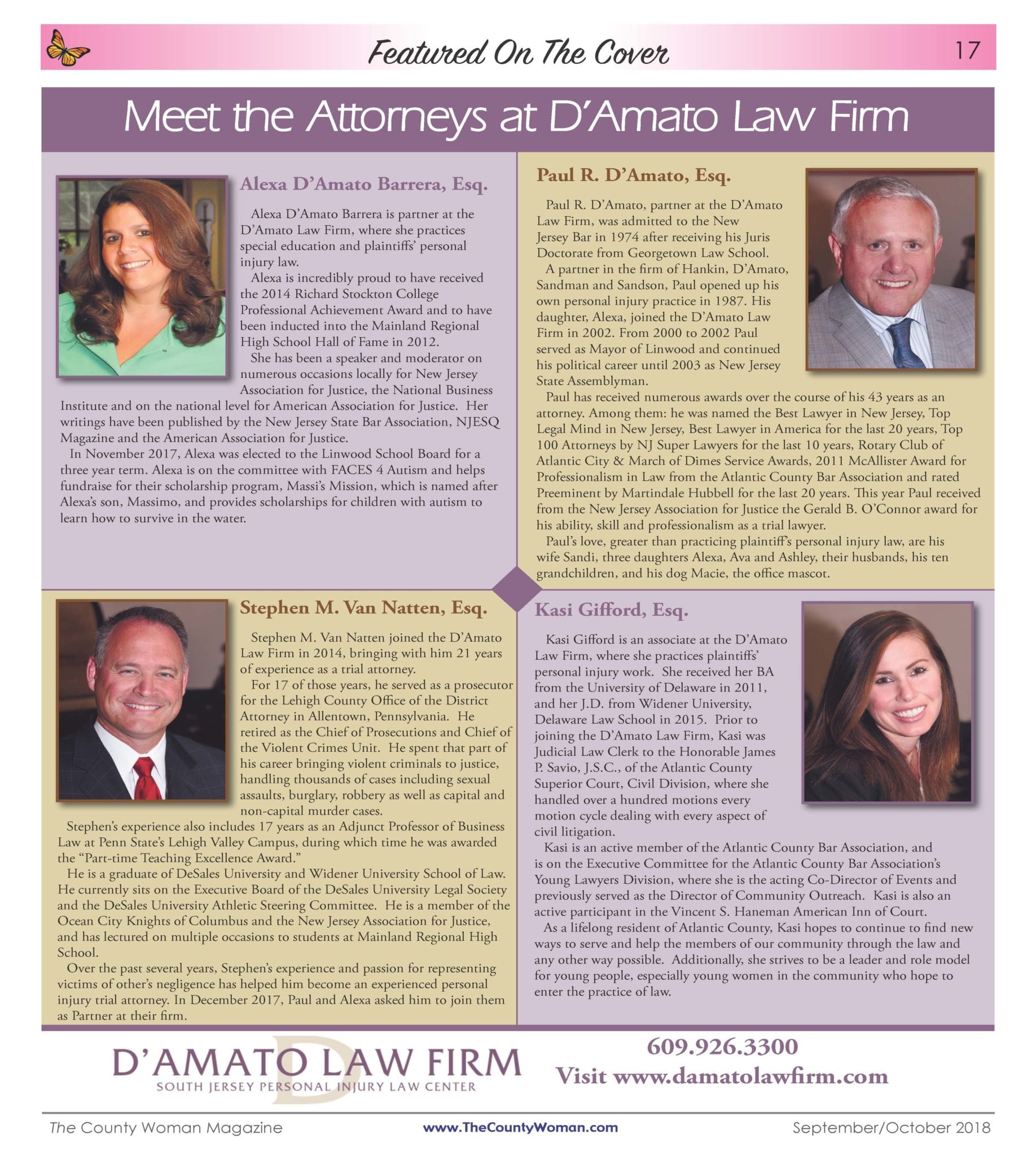 D’Amato Law Firm Featured on the Cover of Atlantic County Woman